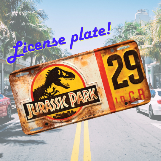 Jurassic Park 2 License Plate