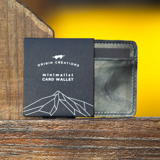 Black Minimalist Leather Card Wallet
