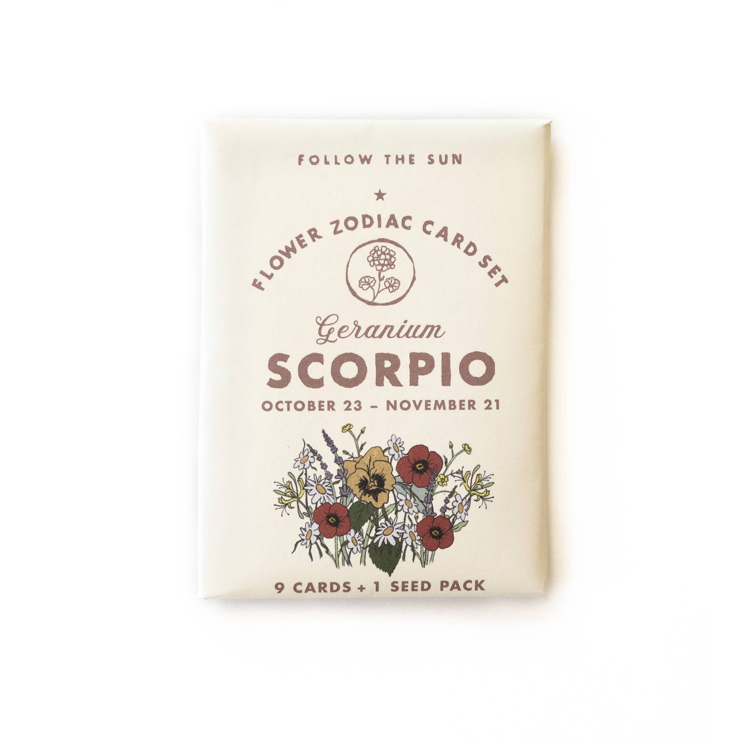 Scorpio Flower Zodiac Sticker Card Set