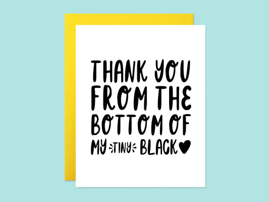 Black Heart Thank You Greeting Card