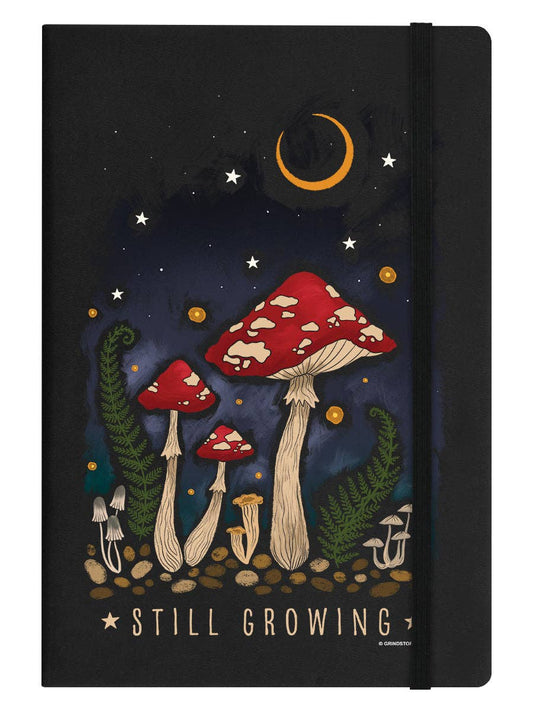 Magical Mushrooms Still Growing Black Hard Cover Notebook