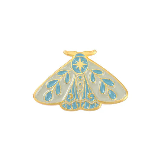 (A) Floral Moth Butterfly Enamel Pin