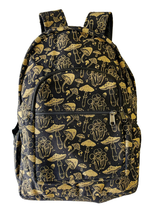 Black Mushroom All Over Backpack