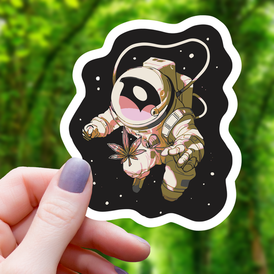 Weed Astronaut Explorer Sticker