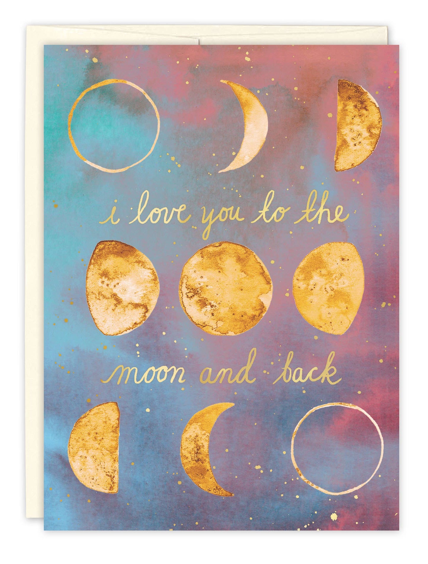 Moon And Back Anniversary Greeting Card