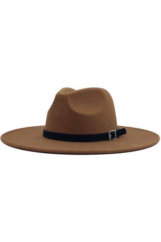 Dark Khaki/Black Wide Brim Panama Hat