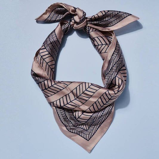 Silver Geometric Silky Bandana