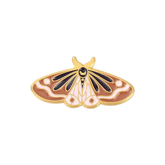 (E) Floral Moth Butterfly Enamel Pin