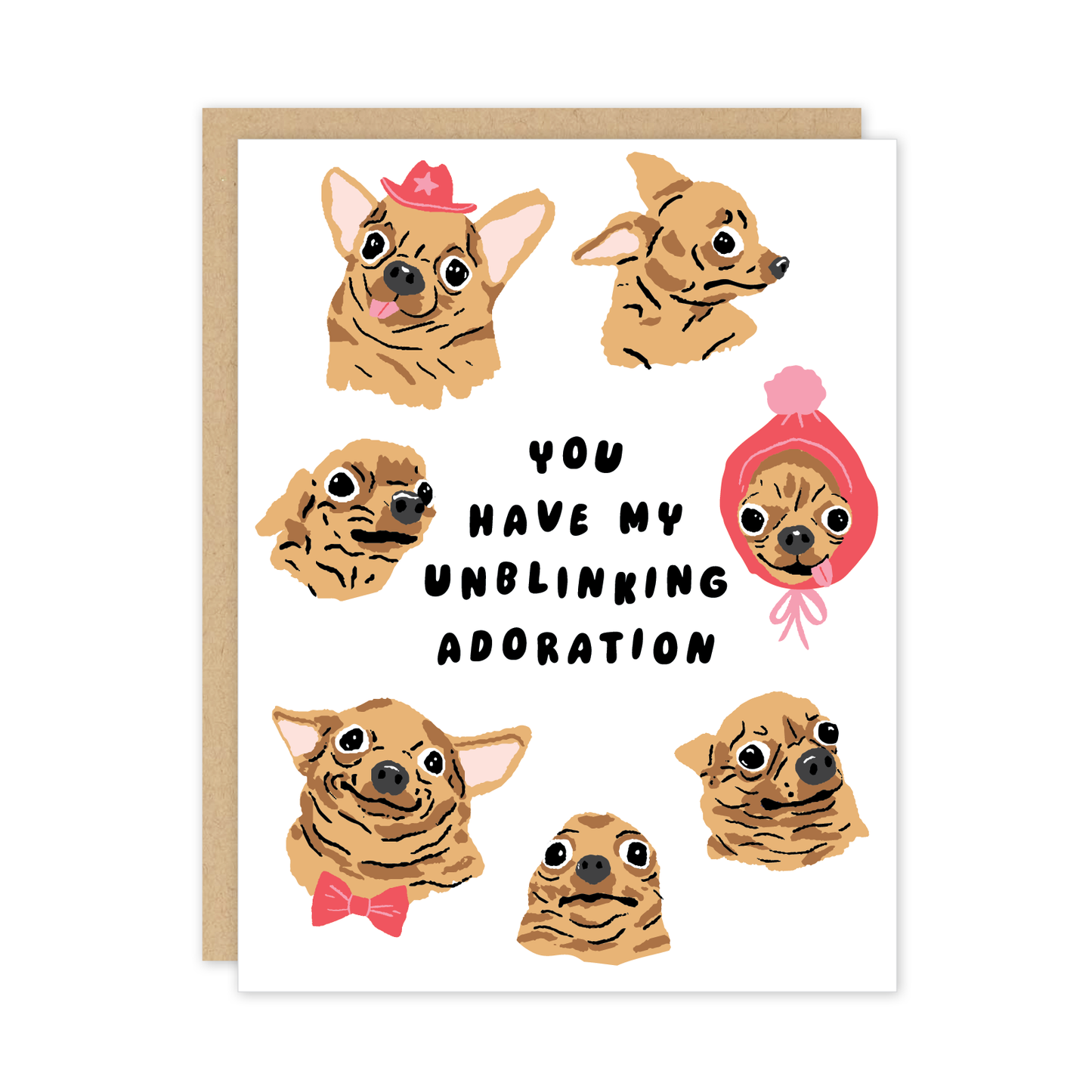 Unblinking Dog Chihuahua Greeting Card