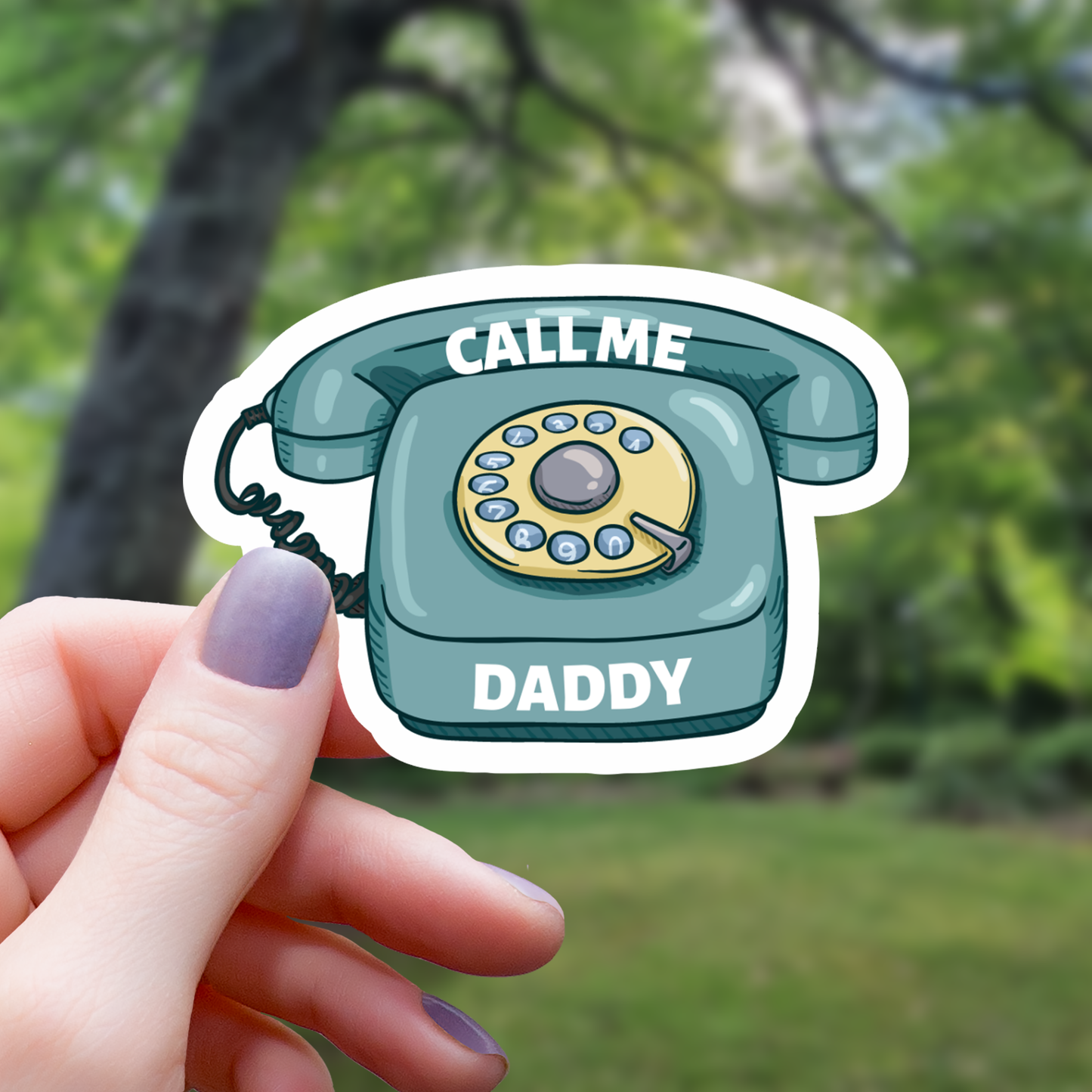 Call Me Daddy Antique Rotary Phone Sticker