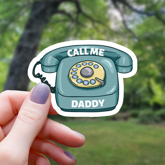 Call Me Daddy Antique Rotary Phone Sticker