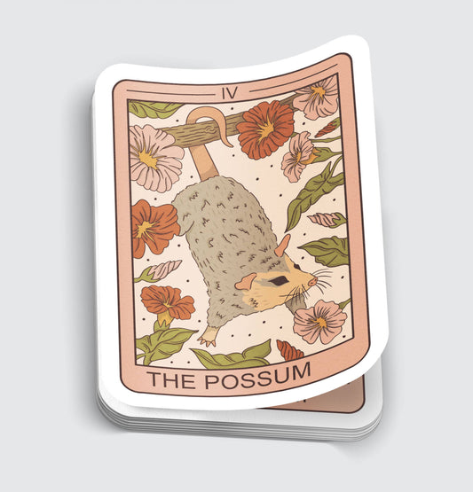 Opossum Tarot Card Sticker