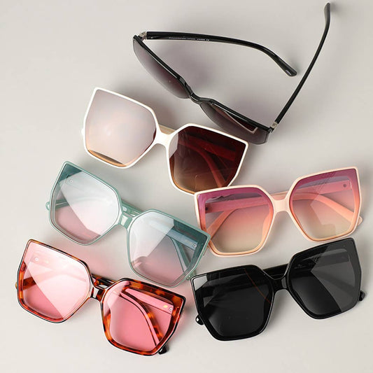 Square Metal Frame Sunglasses, Assorted Colors