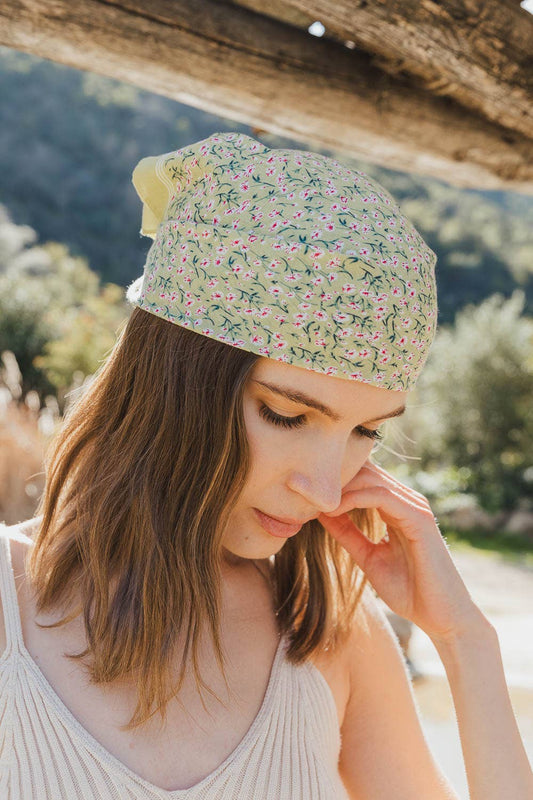Sage Cotton Field of Flowers Bandana