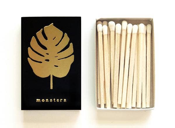 Monstera Leaf Matchbox - Black Box
