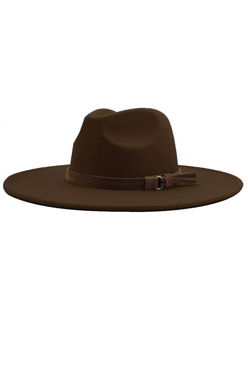 Coffee Wide Brim Panama Hat