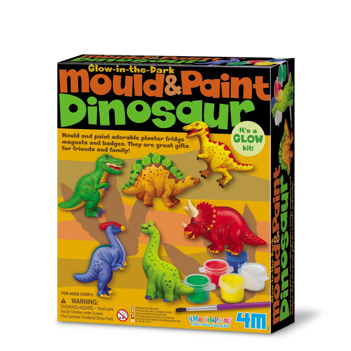 Glow-in-The-Dark Mould & Paint Dinosaur Art Kit