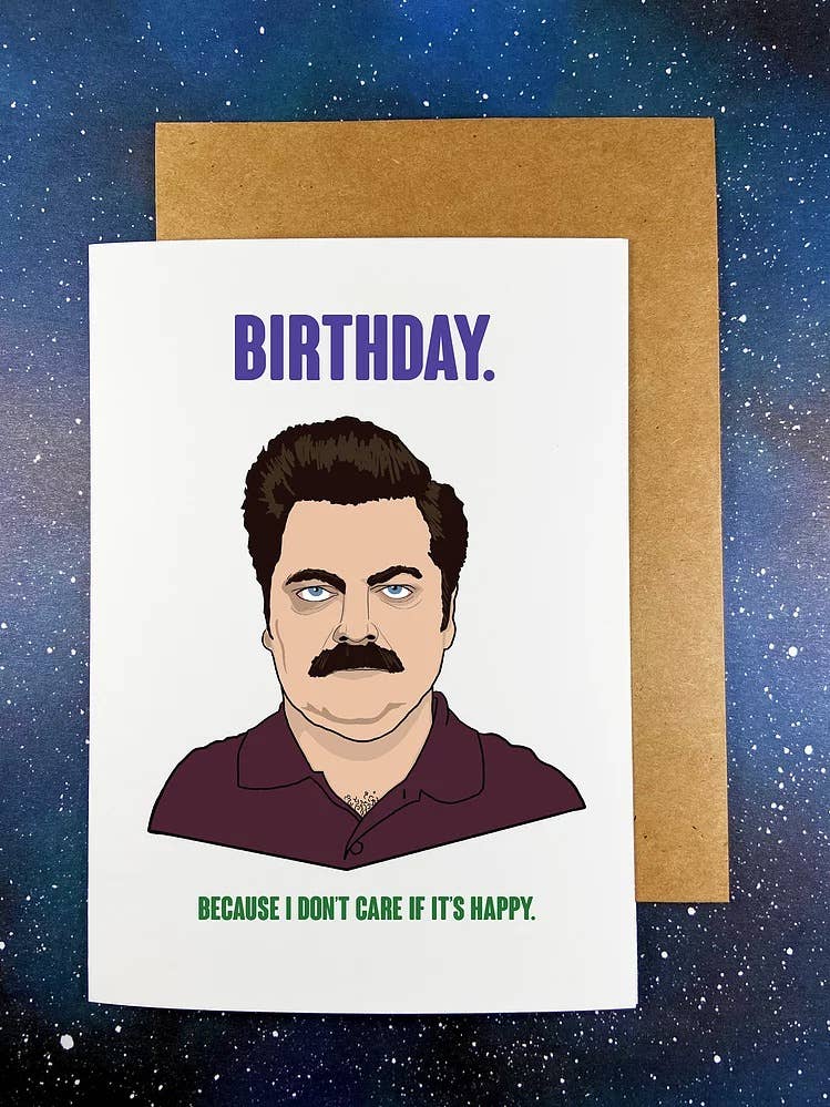 Ron Parks and Rec Birthday Greeting Card