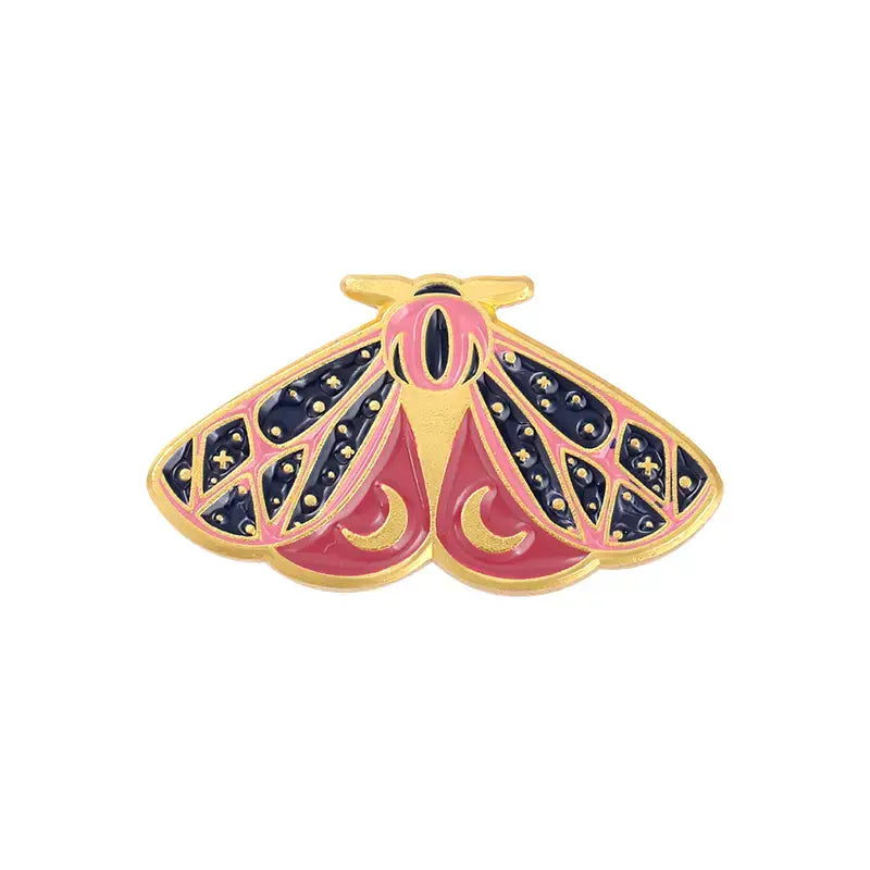 (C) Floral Moth Butterfly Enamel Pin