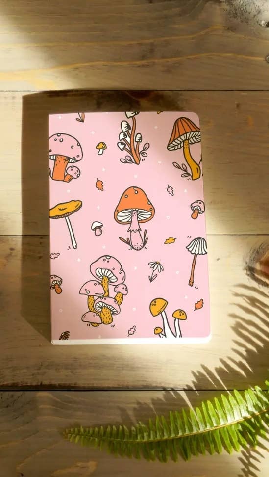 Pink Mushrooms Layflat Notebook