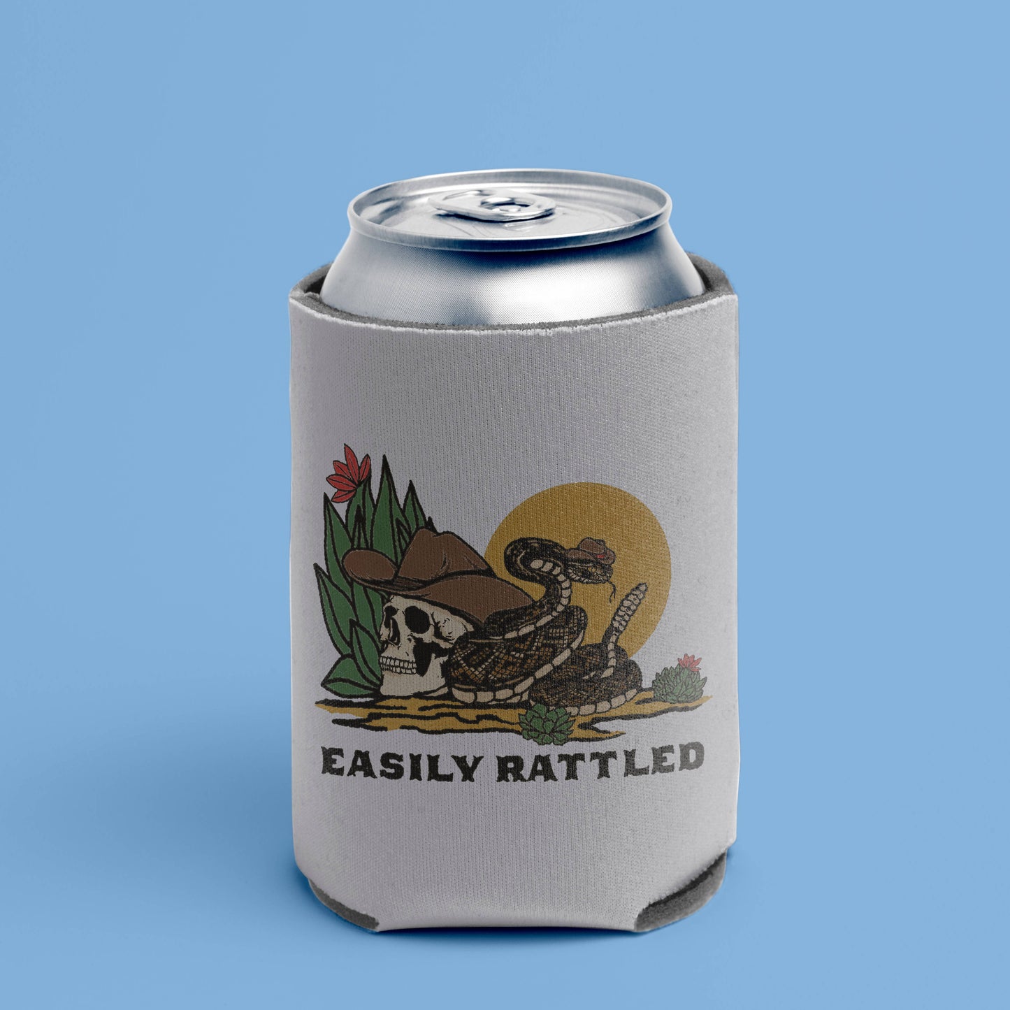 Rattlesnake Cowboy Easily Rattled Koozie